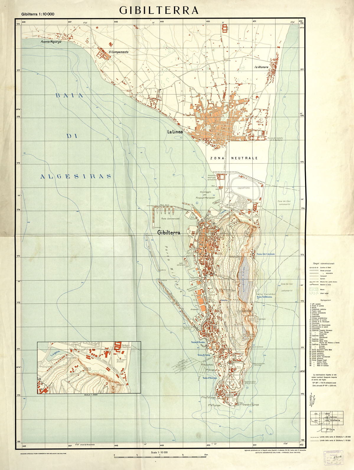(N:19261) GIBILTERRA (B0015706) Carte e stampe antiche: riproduzione a colori su carta (formato A1)