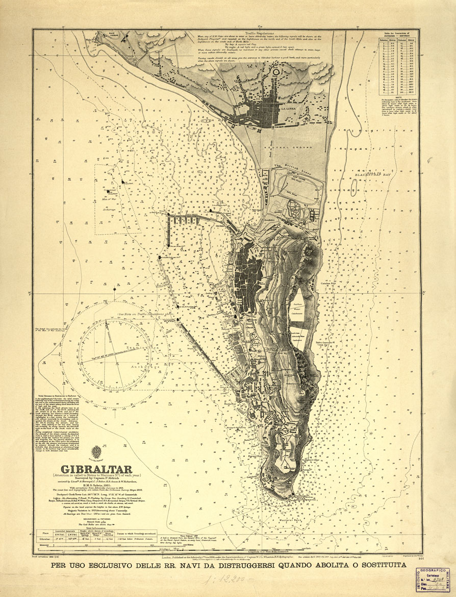 (N:19262) GIBRALTAR (B0015707) Carte e stampe antiche: riproduzione a colori su carta (formato A1)