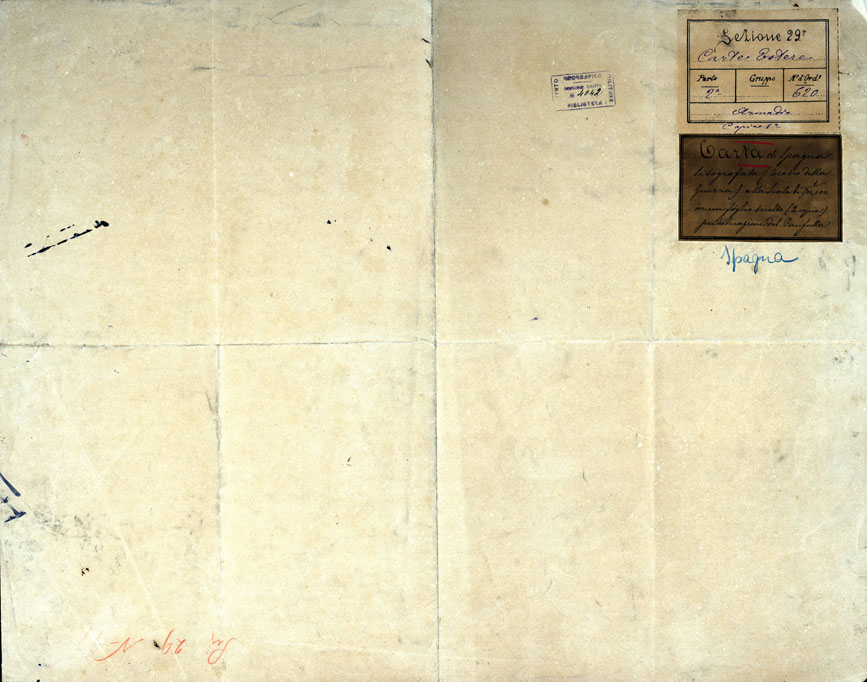 (N:20412) TEATRO DELLA GUERRA DI SPAGNA - Fronte e Retro (B0016872, B0016873) Carte e stampe antiche: riproduzione a colori su carta (formato A1)