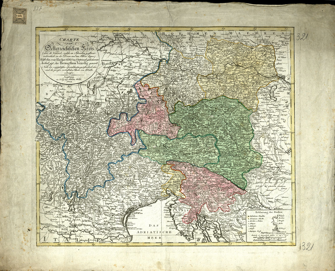 (N:20560) CHARTE (VOM) OESTERREICHISCHEN KREIS (B0017018) Carte e stampe antiche: riproduzione a colori su carta (formato A1)