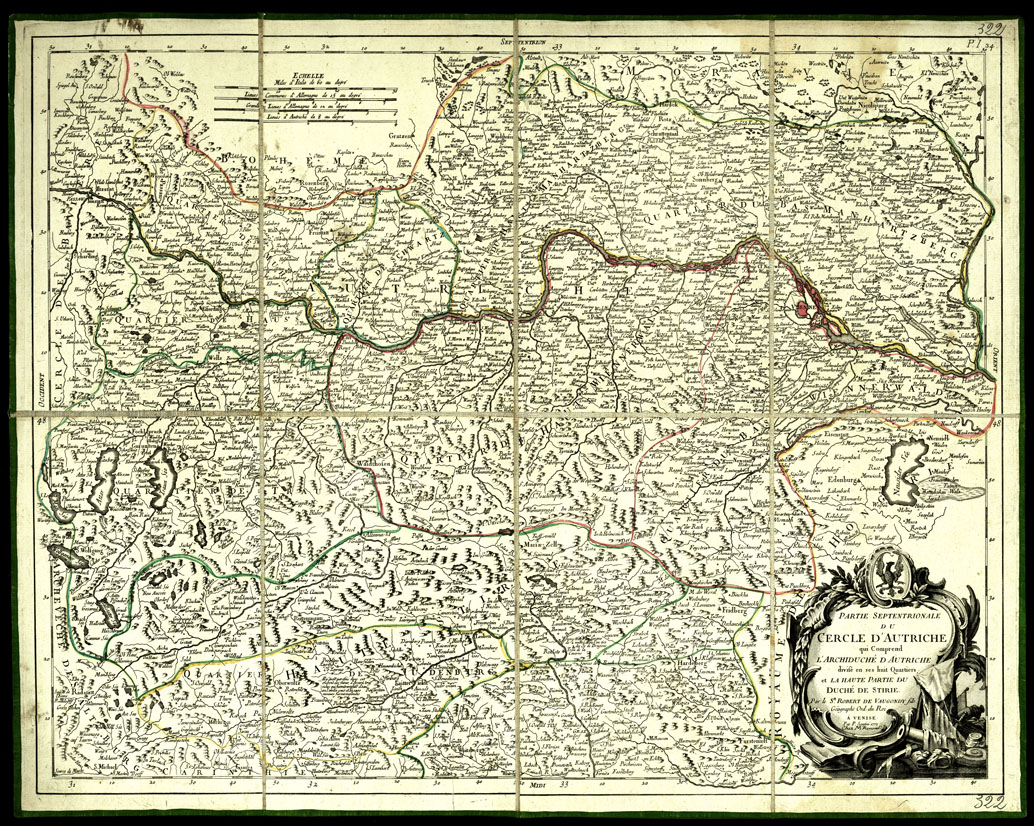 (N:20561) PARTE SEPTENTRIONALE - DU CERCLE D'AUTRICHE (B0017019) Carte e stampe antiche: riproduzione a colori su carta (formato A1)