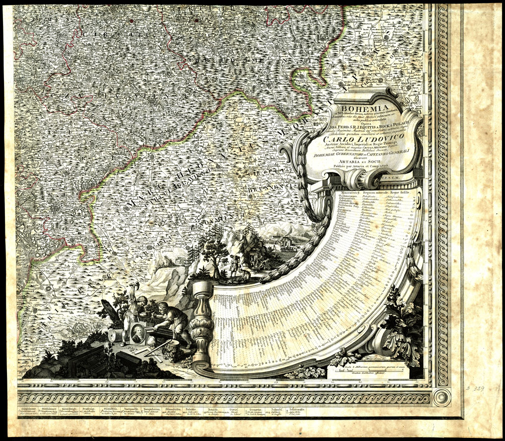 (N:20571) TOTIUS REGNI BOHEMIAE-MAPA CHOROGRAPHICO-MINERALOGICO-HIDRAULICO-COMMERCIALIS-CUM - Foglio 3 (B0017029) Carte e stampe antiche: riproduzione a colori su carta (formato A1)