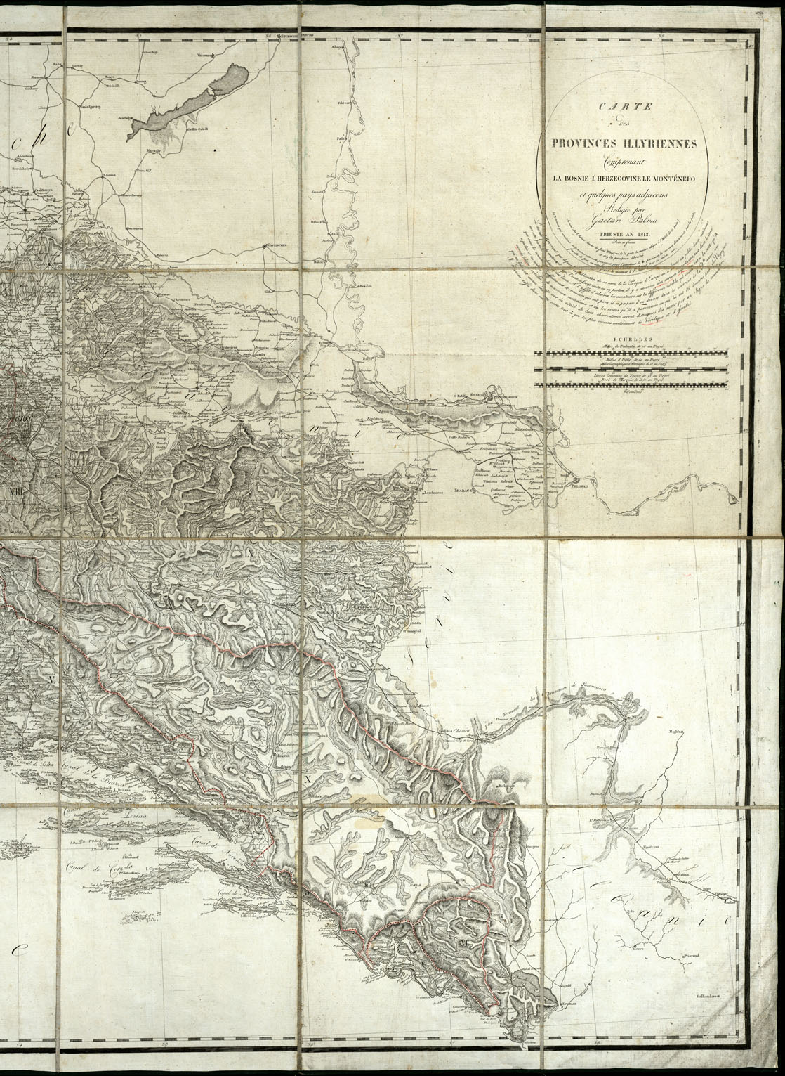 (N:20590) CARTE DES PROVINCES ILLYRIENNES (B0017048, B0017049) Carte e stampe antiche: riproduzione a colori su carta (formato A1)