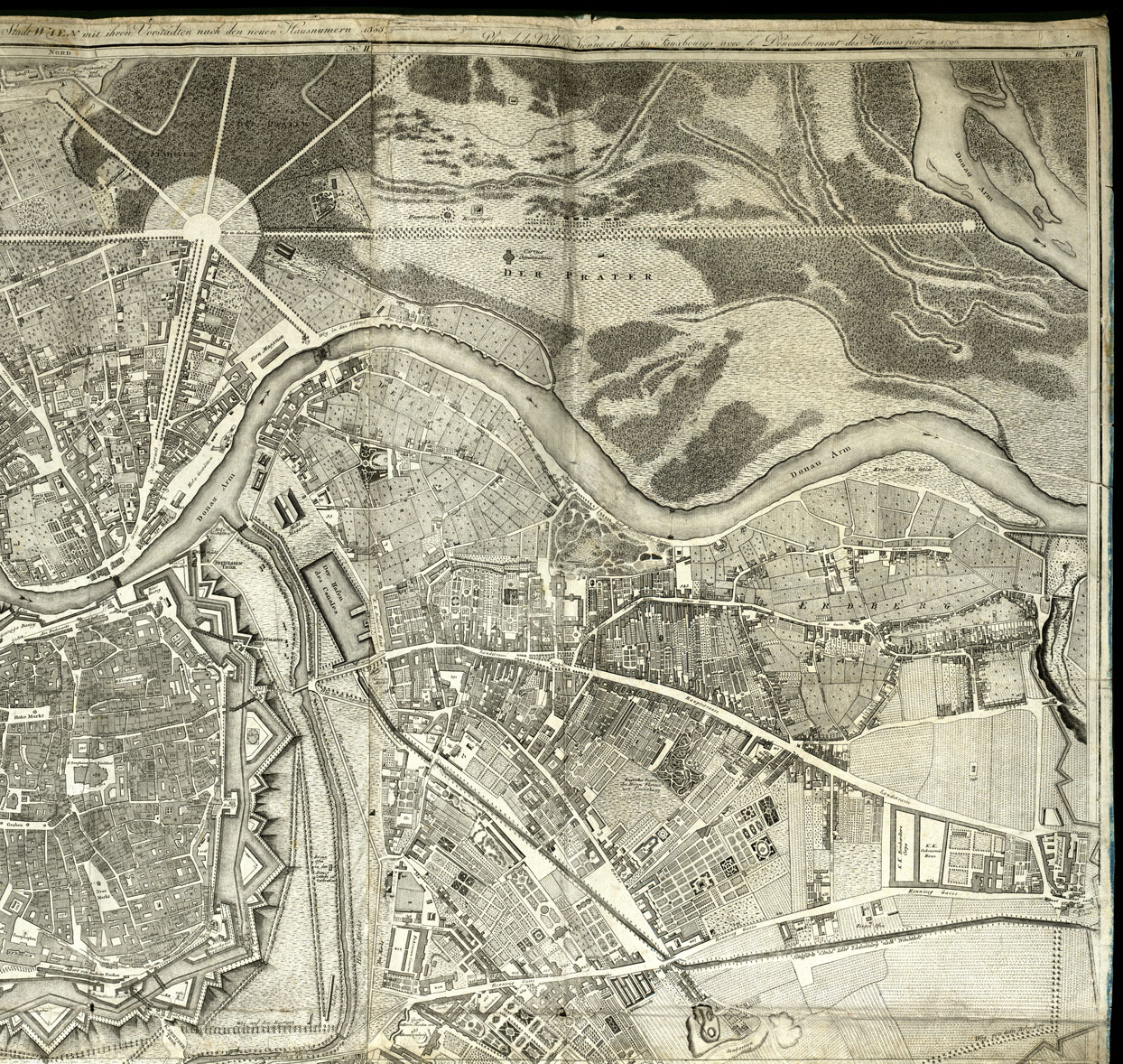 (N:20603) PIANTA DELLA CITT' CAPITALE VIENNA (B0017061, B0017062, B0017063, B0017064) Carte e stampe antiche: riproduzione a colori su carta (formato A1)