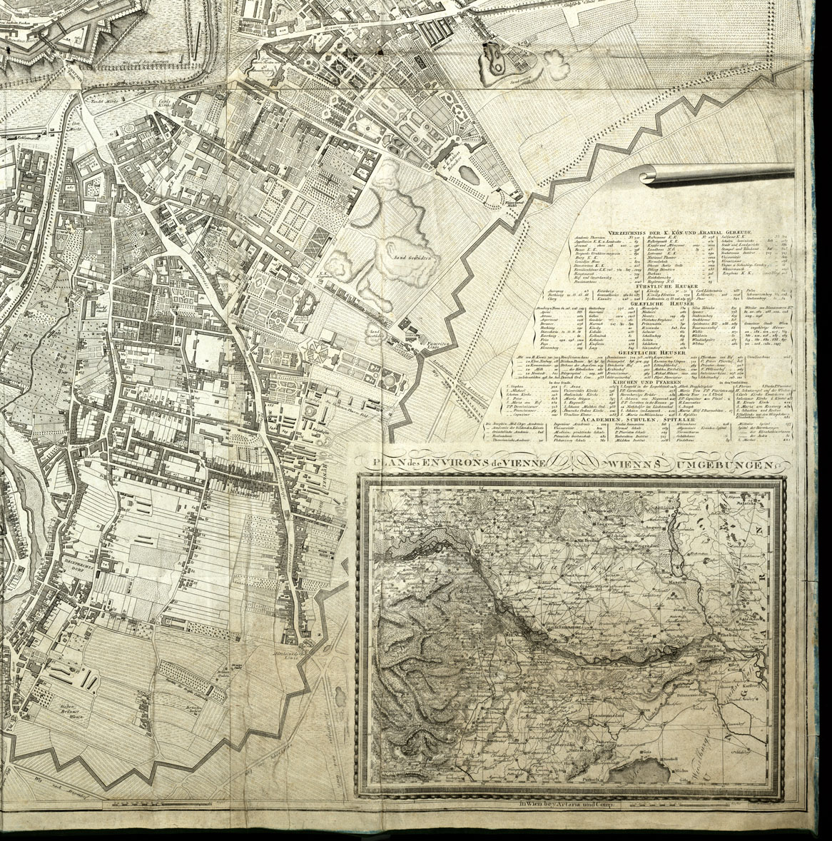 (N:20603) PIANTA DELLA CITT' CAPITALE VIENNA (B0017061, B0017062, B0017063, B0017064) Carte e stampe antiche: riproduzione a colori su carta (formato A1)