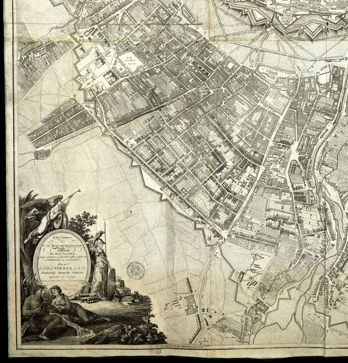 (N:20603) PIANTA DELLA CITT' CAPITALE VIENNA (B0017061, B0017062, B0017063, B0017064) Carte e stampe antiche: riproduzione a colori su carta (formato A1)