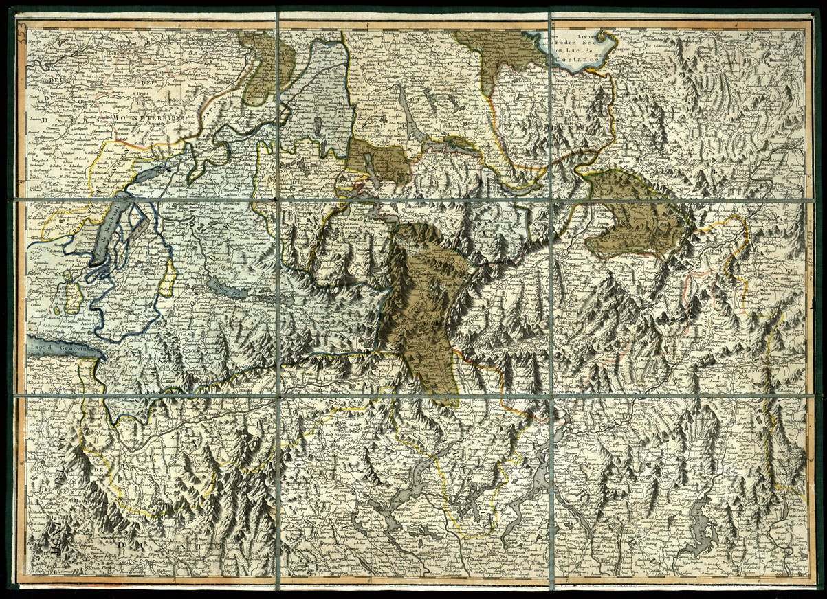 (N:20611) CARTA DELLA SVIZZERA (B0017069) Carte e stampe antiche: riproduzione a colori su carta (formato A1)