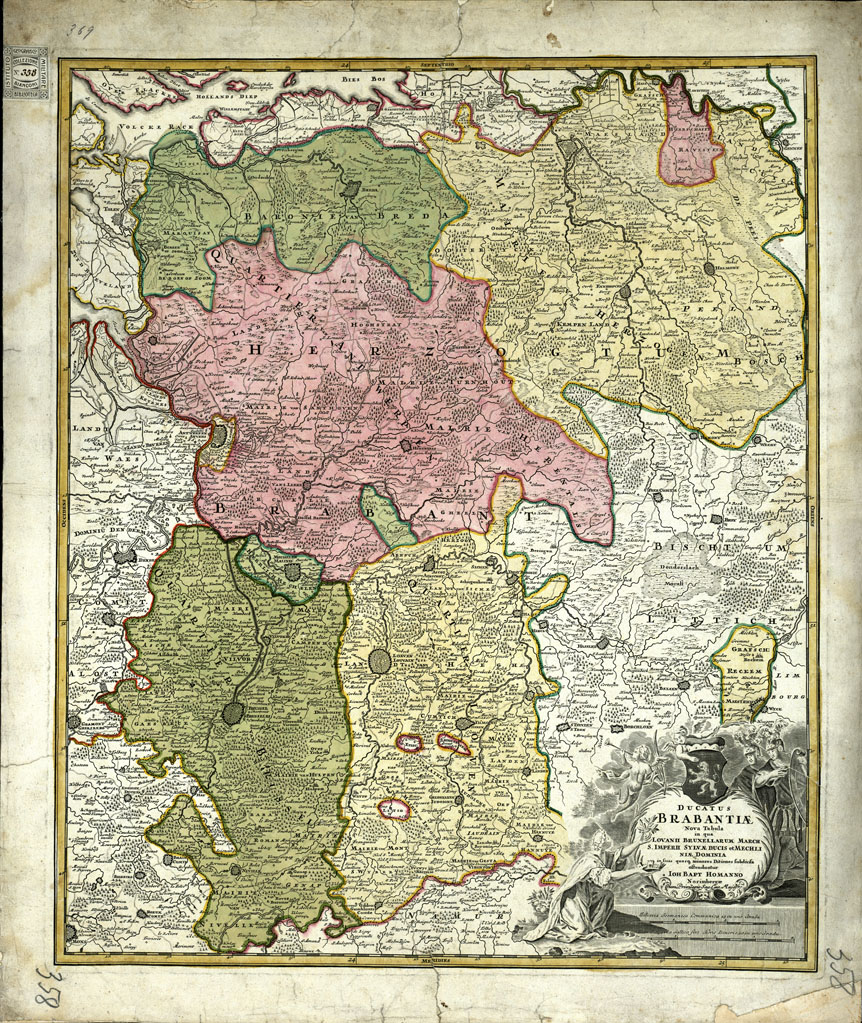 (N:20617) DUCATUS BRABANTIAE NOVA TABULA (B0017075) Carte e stampe antiche: riproduzione a colori su carta (formato A1)