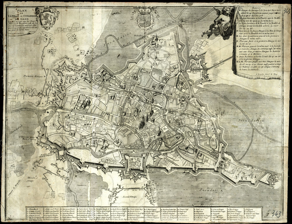 (N:20622) PLAN DE LA VILLE ET CITADELLE DE GAND (B0017080) Carte e stampe antiche: riproduzione a colori su carta (formato A1)