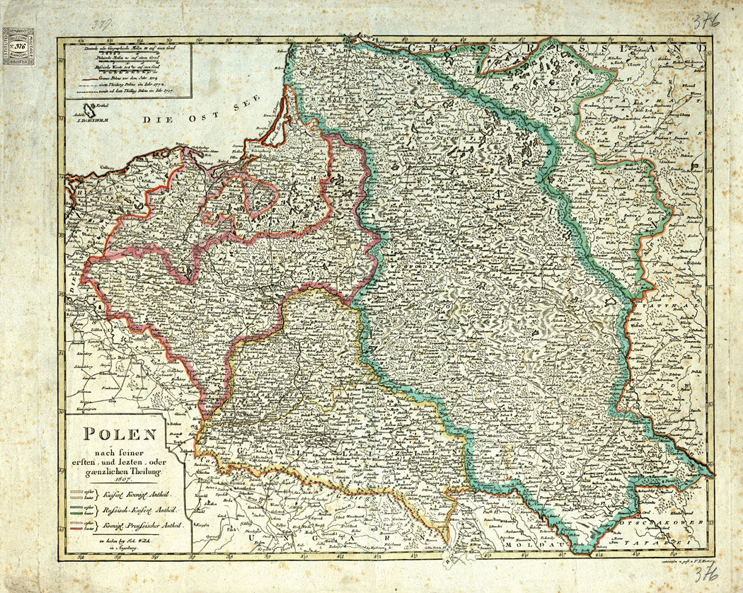 (N:20636) POLEN NACH FEINER ERSTEN, UND LEZTEN, ODER GAENZLINCHEN THEILUNG (B0017099) Carte e stampe antiche: riproduzione a colori su carta (formato A1)