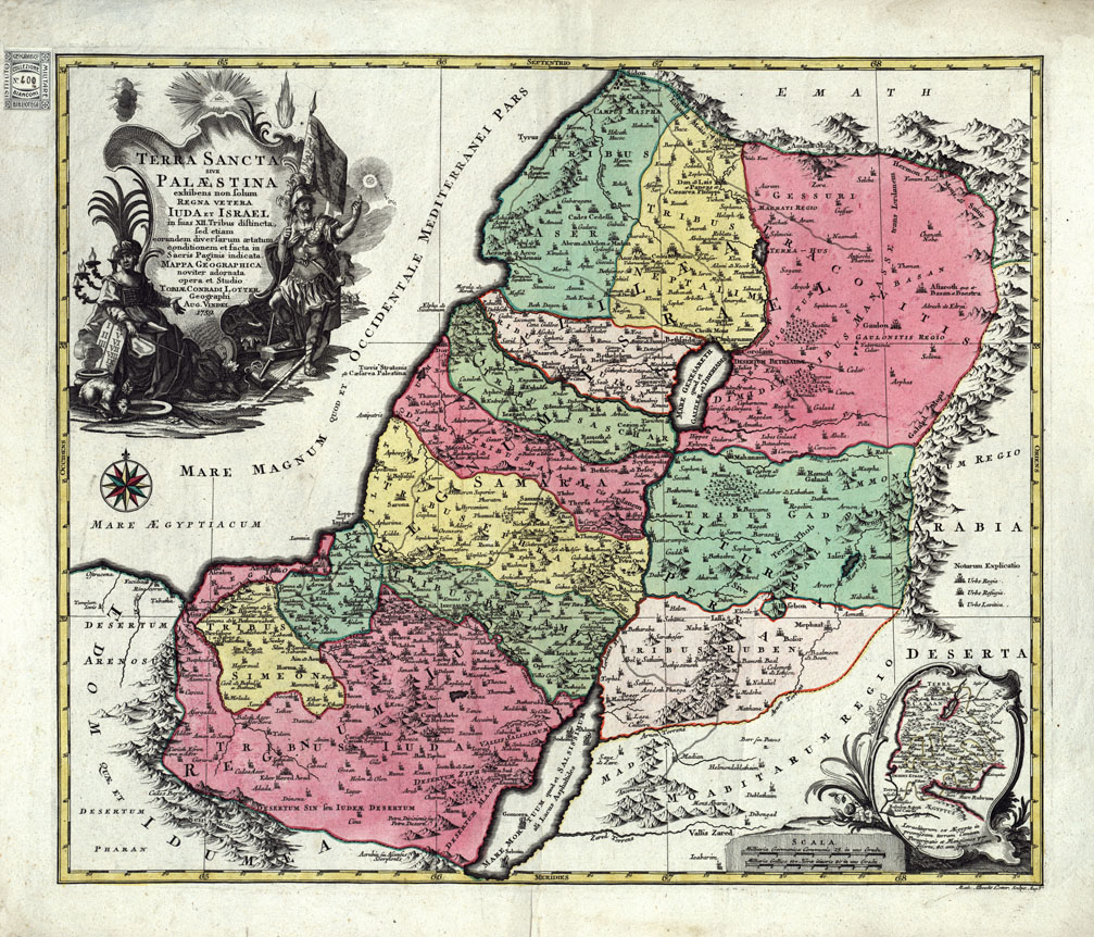 (N:20672) TERRA SANCTA SIVE PALESTINA (B0017143) Carte e stampe antiche: riproduzione a colori su carta (formato A1)