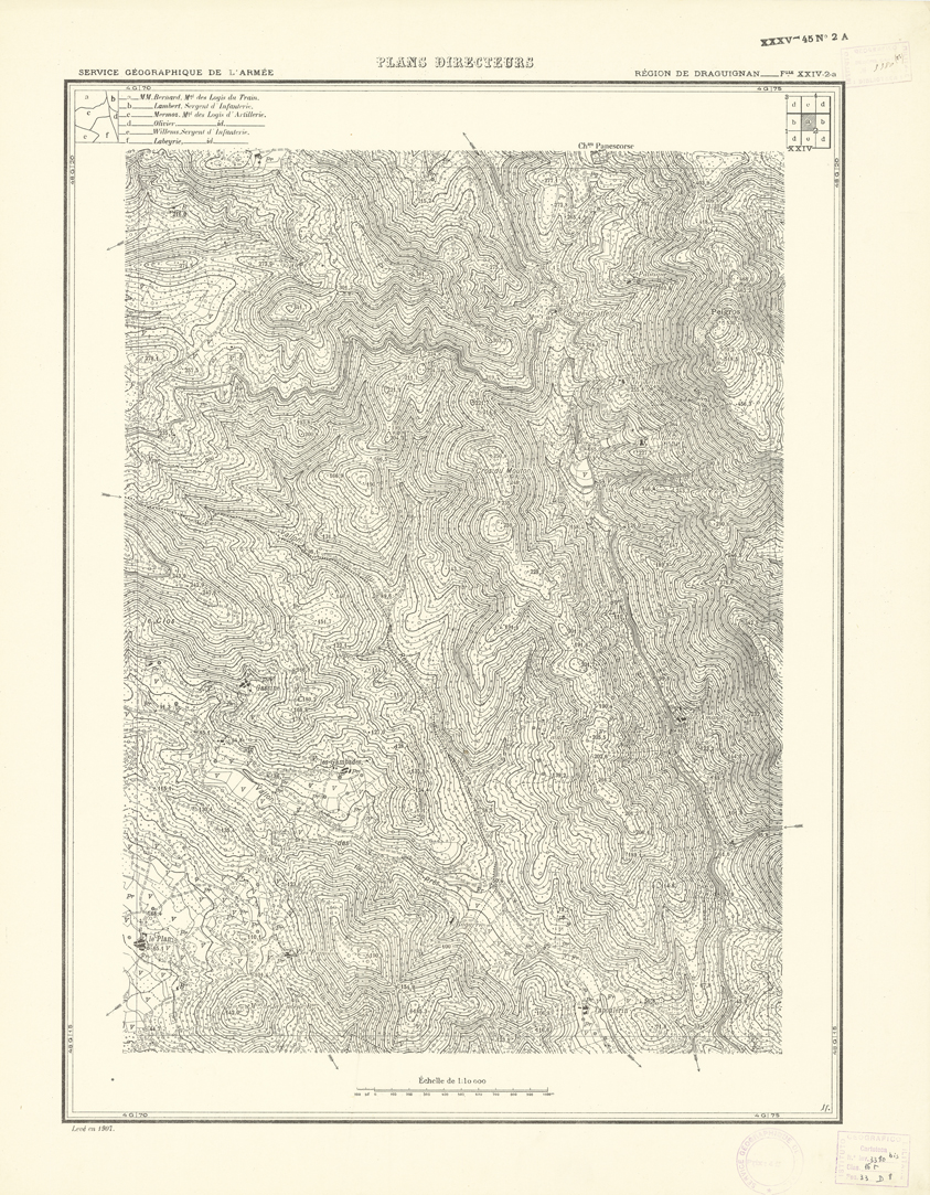 (N:20948) PLANS DIRECTEURS - REGION DE DRAGUIGNAN FEUILLE XXIV N2a (B0017230) Carte e stampe antiche: riproduzione a colori su carta (formato A1)