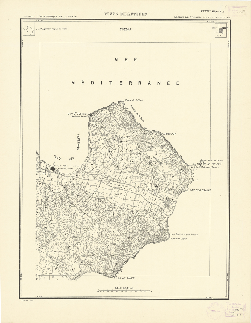 (N:20757) PLANS DIRECTEURS - REGION DE DRAGUIGNAN FEUILLE XXV N3a (B0017238) Carte e stampe antiche: riproduzione a colori su carta (formato A1)