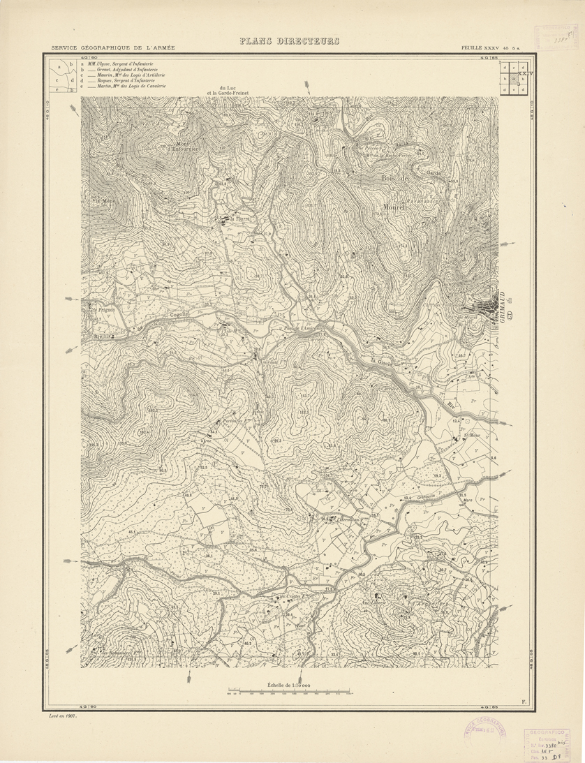 (N:20760) PLANS DIRECTEURS - FEUILLE XXXV 45 N5a (B0017241) Carte e stampe antiche: riproduzione a colori su carta (formato A1)