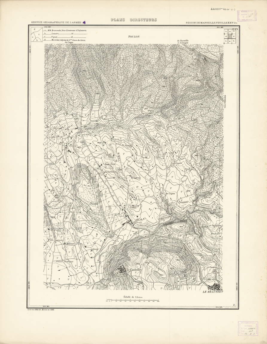 (N:20784) PLANS DIRECTEURS - REGION DE MARSEILLE FEUILLE XXV N3c (B0017265) Carte e stampe antiche: riproduzione a colori su carta (formato A1)