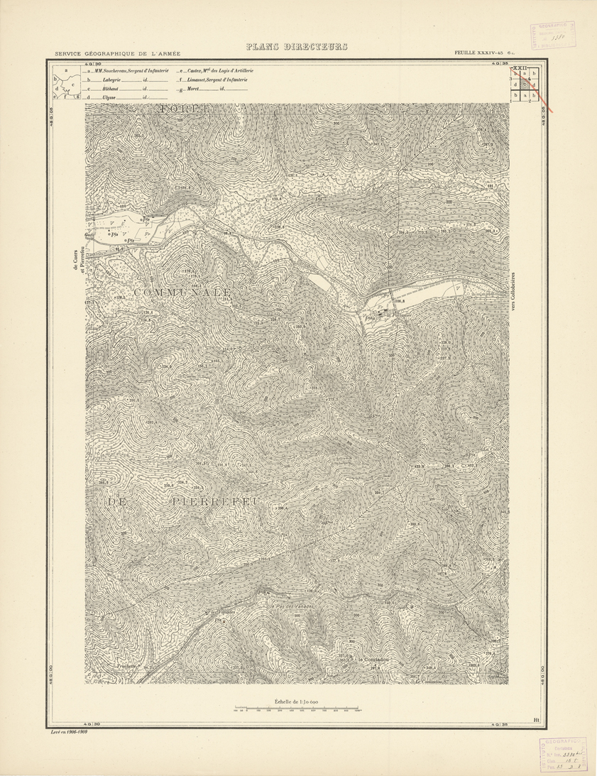 (N:20841) PLANS DIRECTEURS - FEUILLE XXXIV 45 6c (B0017322) Carte e stampe antiche: riproduzione a colori su carta (formato A1)