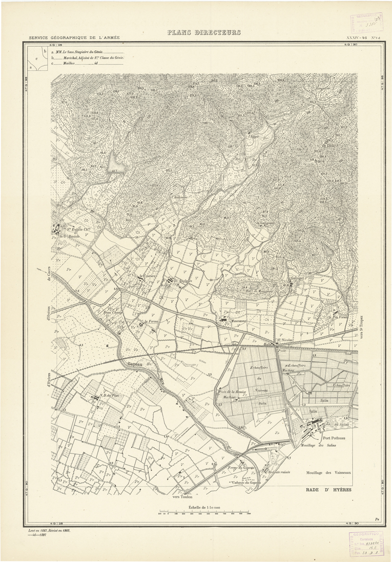 (N:20849) PLANS DIRECTEURS - XXXIV 46 N 1d (B0017330) Carte e stampe antiche: riproduzione a colori su carta (formato A1)