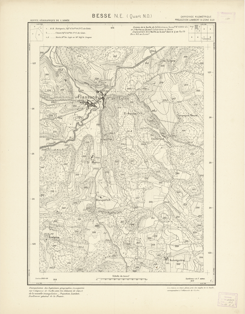 (N:20903) PLANS DIRECTEURS - BESSE N.E. 2a (B0017384) Carte e stampe antiche: riproduzione a colori su carta (formato A1)