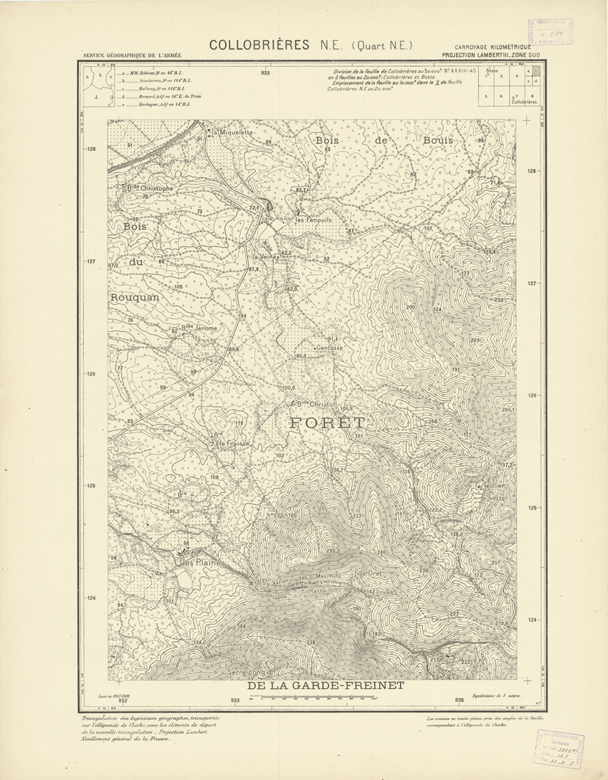 (N:20912) PLANS DIRECTEURS - COLLOBRIERES N.E. 4b (B0017393) Carte e stampe antiche: riproduzione a colori su carta (formato A1)
