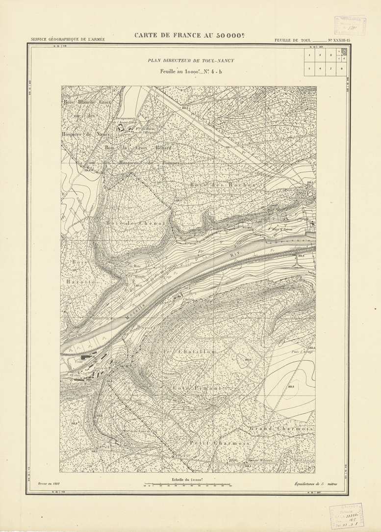 (N:20918) PLANS DIRECTEURS - FEUILLE DE TOUL XXXIII 15 N4b (B0017399) Carte e stampe antiche: riproduzione a colori su carta (formato A1)