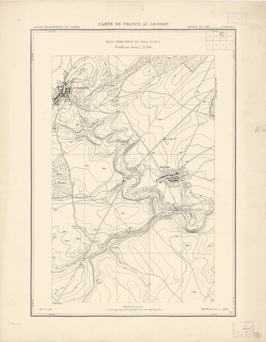 (N:20985) PLANS DIRECTEURS - FEUILLE DE TOUL XXXIII 15 N3a (B0017465) Carte e stampe antiche: riproduzione a colori su carta (formato A1)