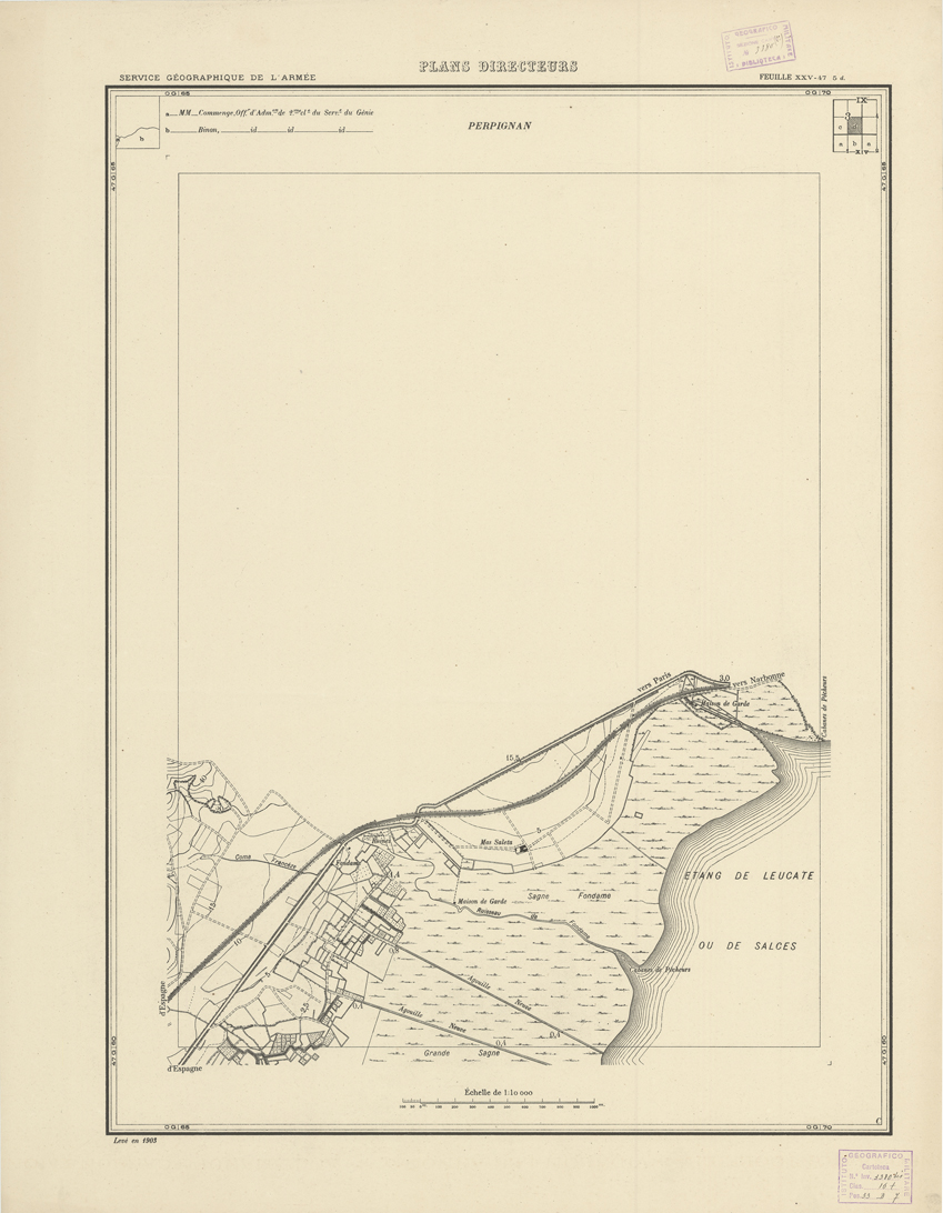 (N:21010) PLANS DIRECTEURS - FEUILLE XXV 47 N5d (B0017490) Carte e stampe antiche: riproduzione a colori su carta (formato A1)