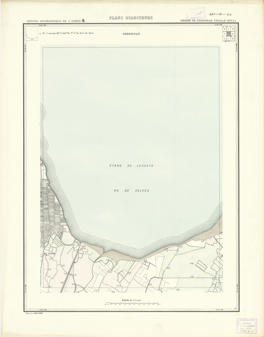 (N:21015) PLANS DIRECTEURS - REGION DE PERPIGNAN FEUILLE XIV N2a (B0017495) Carte e stampe antiche: riproduzione a colori su carta (formato A1)
