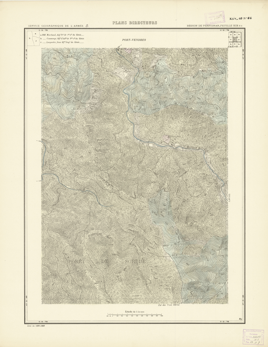 (N:21041) PLANS DIRECTEURS - REGION DE PERPIGNAN FEUILLE XIX N4c (B0017521) Carte e stampe antiche: riproduzione a colori su carta (formato A1)