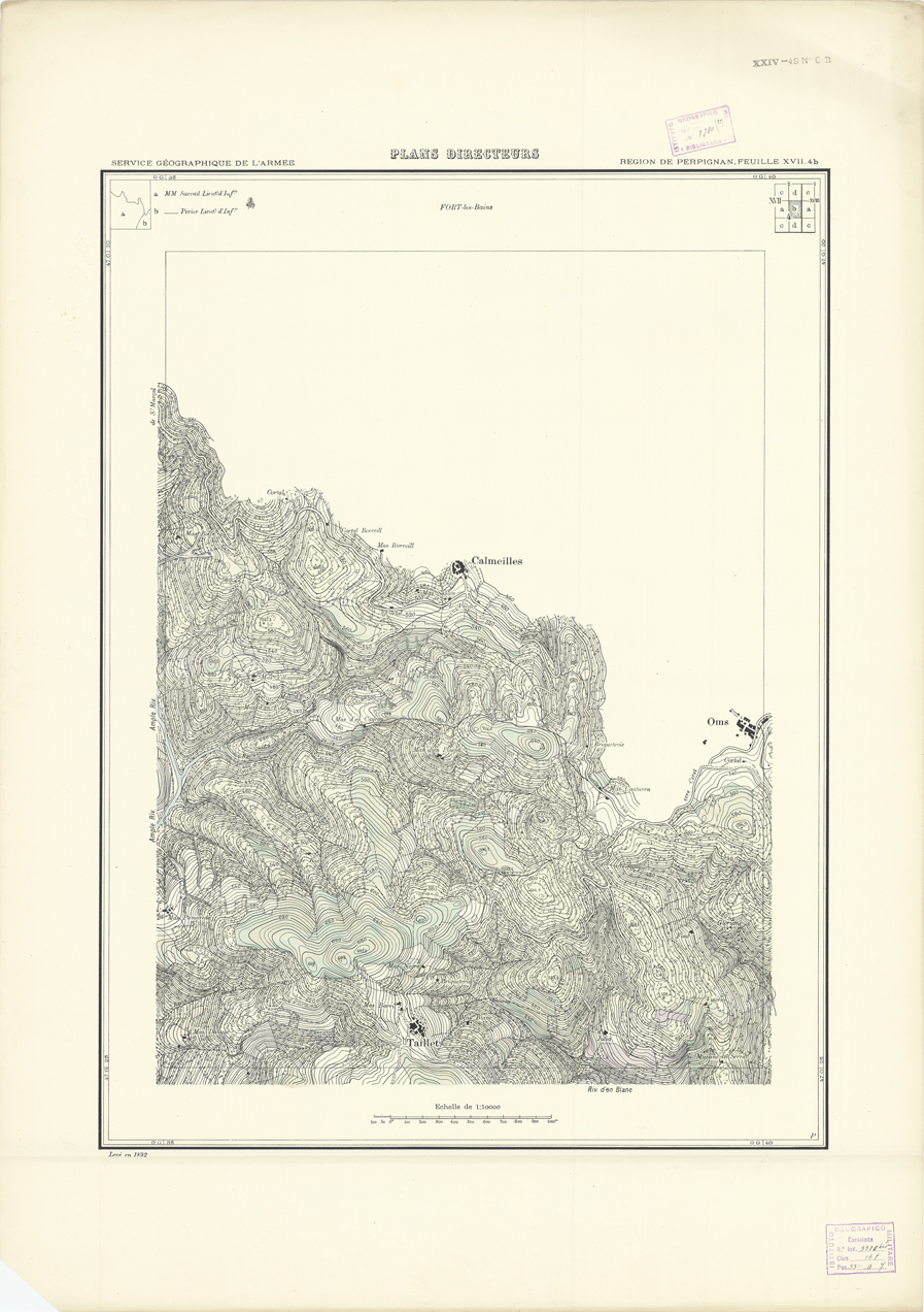 (N:21076) PLANS DIRECTEURS - REGION DE PERPIGNAN FEUILLE XVII N4b (B0017556) Carte e stampe antiche: riproduzione a colori su carta (formato A1)