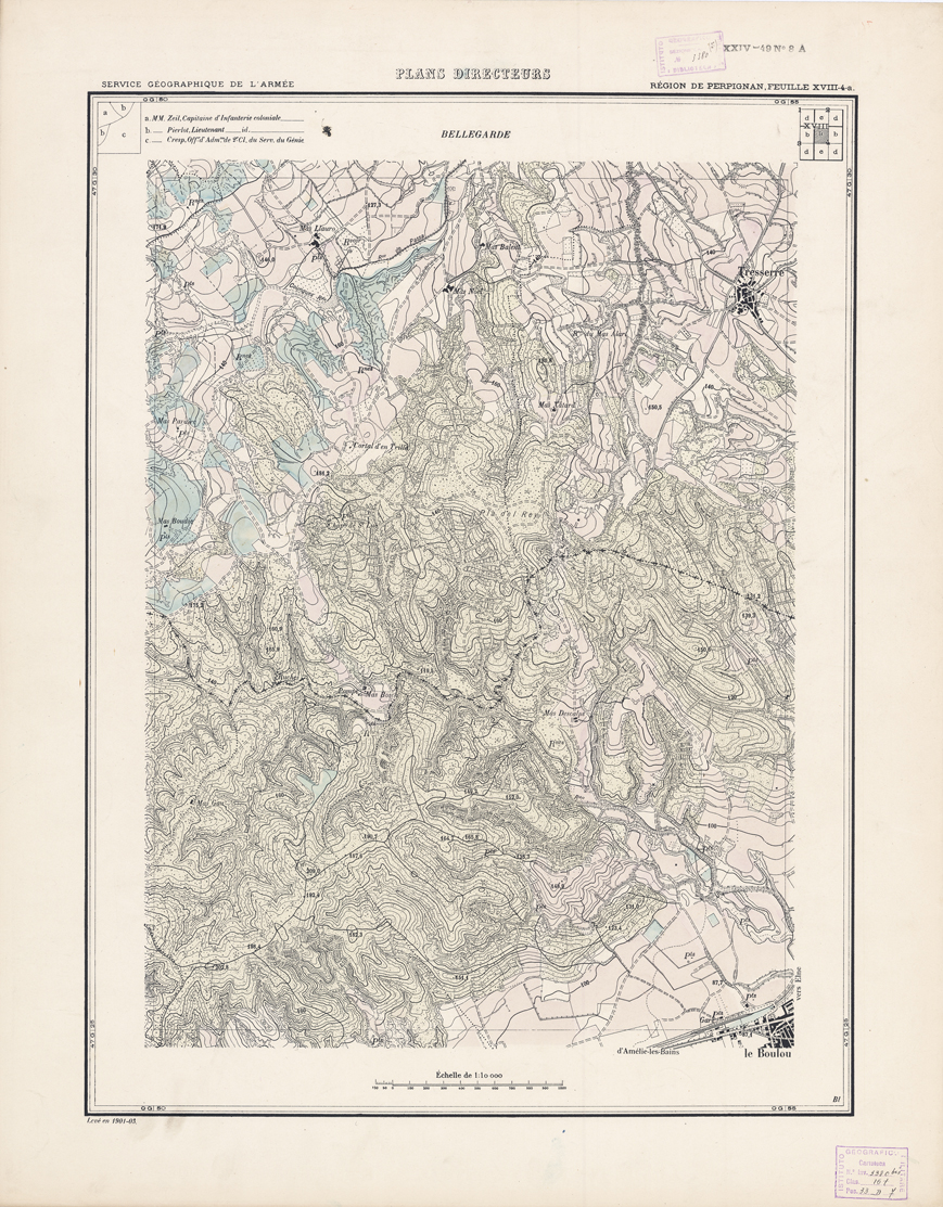 (N:21083) PLANS DIRECTEURS - REGION DE PERPIGNAN FEUILLE XVIII N4a (B0017563) Carte e stampe antiche: riproduzione a colori su carta (formato A1)