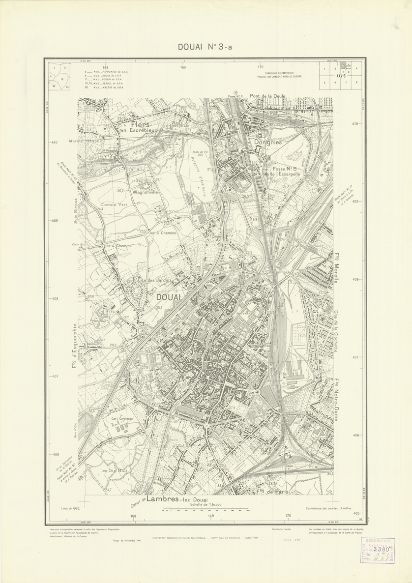 (N:21112) PLANS DIRECTEURS - DOUAI N3a (B0017592) Carte e stampe antiche: riproduzione a colori su carta (formato A1)