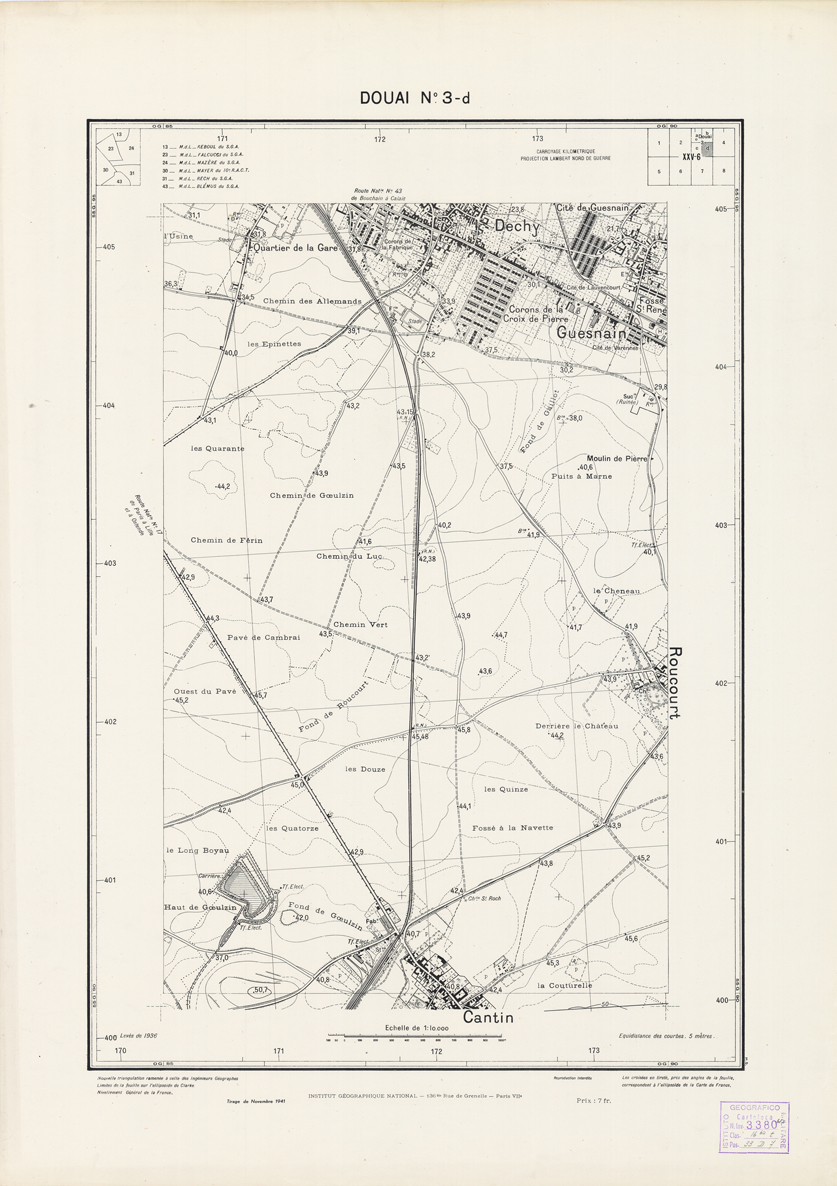 (N:21115) PLANS DIRECTEURS - DOUAI N3d (B0017595) Carte e stampe antiche: riproduzione a colori su carta (formato A1)