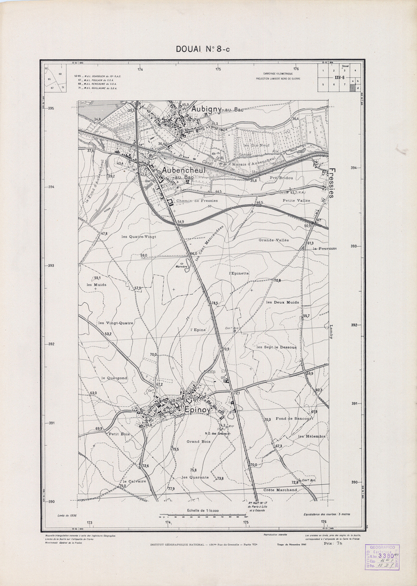 (N:21134) PLANS DIRECTEURS - DOUAI N8c (B0017614) Carte e stampe antiche: riproduzione a colori su carta (formato A1)