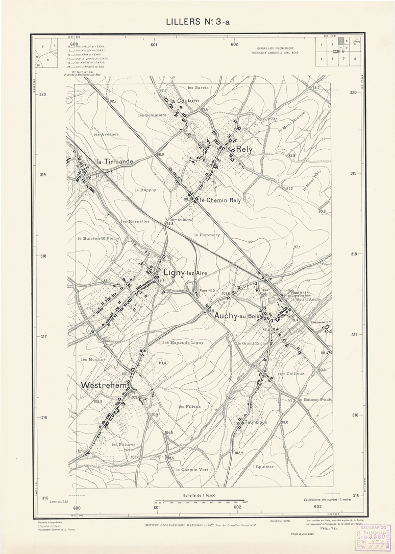 (N:21146) PLANS DIRECTEURS - LILLERS XXIII N3a (B0017626) Carte e stampe antiche: riproduzione a colori su carta (formato A1)