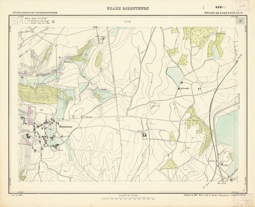 (N:21159) PLANS DIRECTEURS - REGION DE LYON FEUILLE 13 (B0017639) Carte e stampe antiche: riproduzione a colori su carta (formato A1)