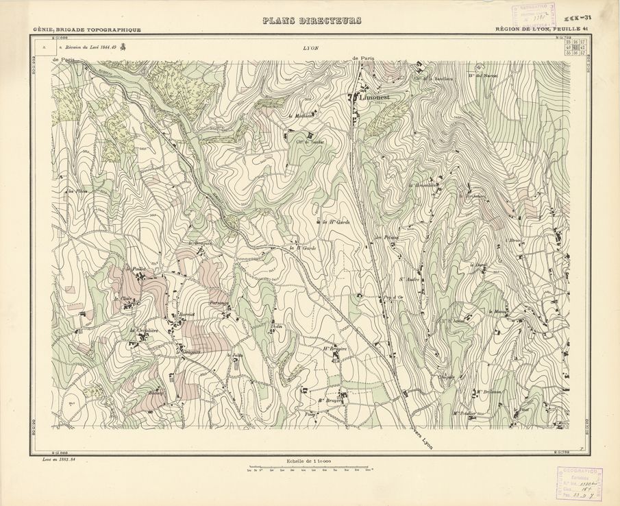 (N:21172) PLANS DIRECTEURS - REGION DE LYON FEUILLE 41 (B0017652) Carte e stampe antiche: riproduzione a colori su carta (formato A1)