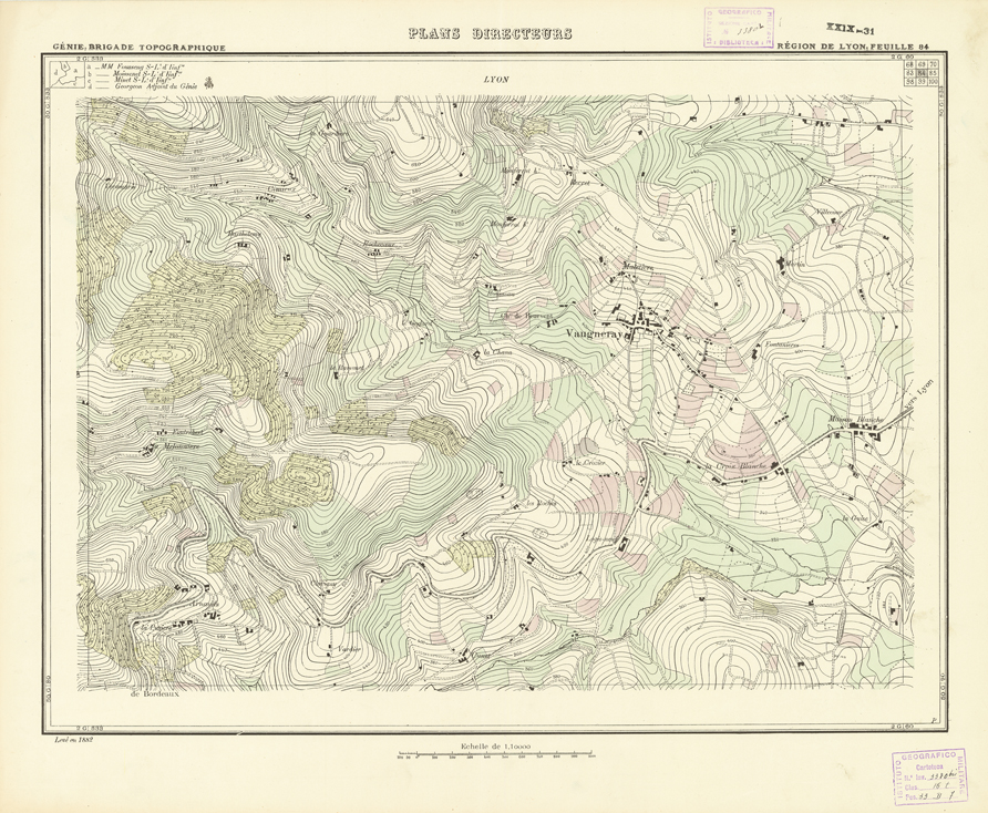 (N:21194) PLANS DIRECTEURS - REGION DE LYON FEUILLE 84 (B0017674) Carte e stampe antiche: riproduzione a colori su carta (formato A1)