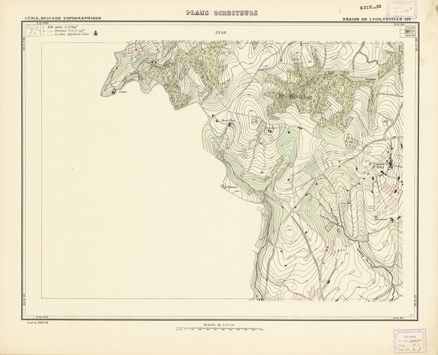 (N:21216) PLANS DIRECTEURS - REGION DE LYON FEUILLE 129 (B0017696) Carte e stampe antiche: riproduzione a colori su carta (formato A1)
