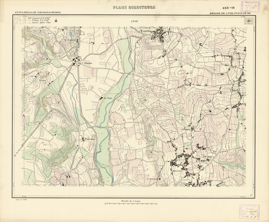 (N:21218) PLANS DIRECTEURS - REGION DE LYON FEUILLE 131 (B0017698) Carte e stampe antiche: riproduzione a colori su carta (formato A1)