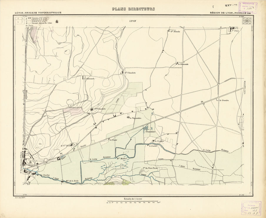 (N:21220) PLANS DIRECTEURS - REGION DE LYON FEUILLE 133 (B0017700) Carte e stampe antiche: riproduzione a colori su carta (formato A1)