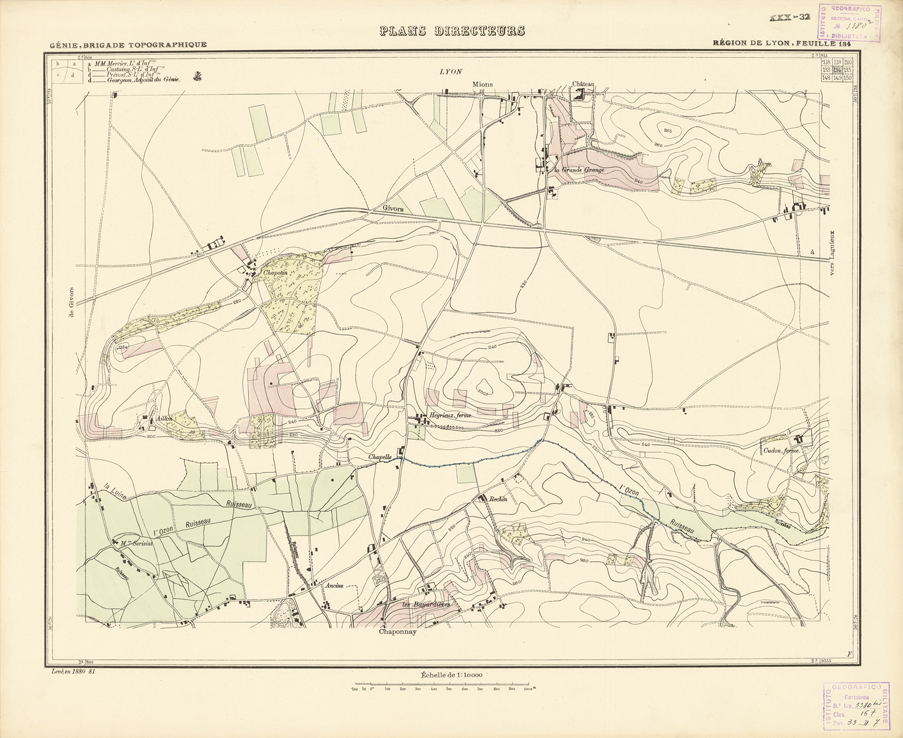 (N:21221) PLANS DIRECTEURS - REGION DE LYON FEUILLE 134 (B0017701) Carte e stampe antiche: riproduzione a colori su carta (formato A1)