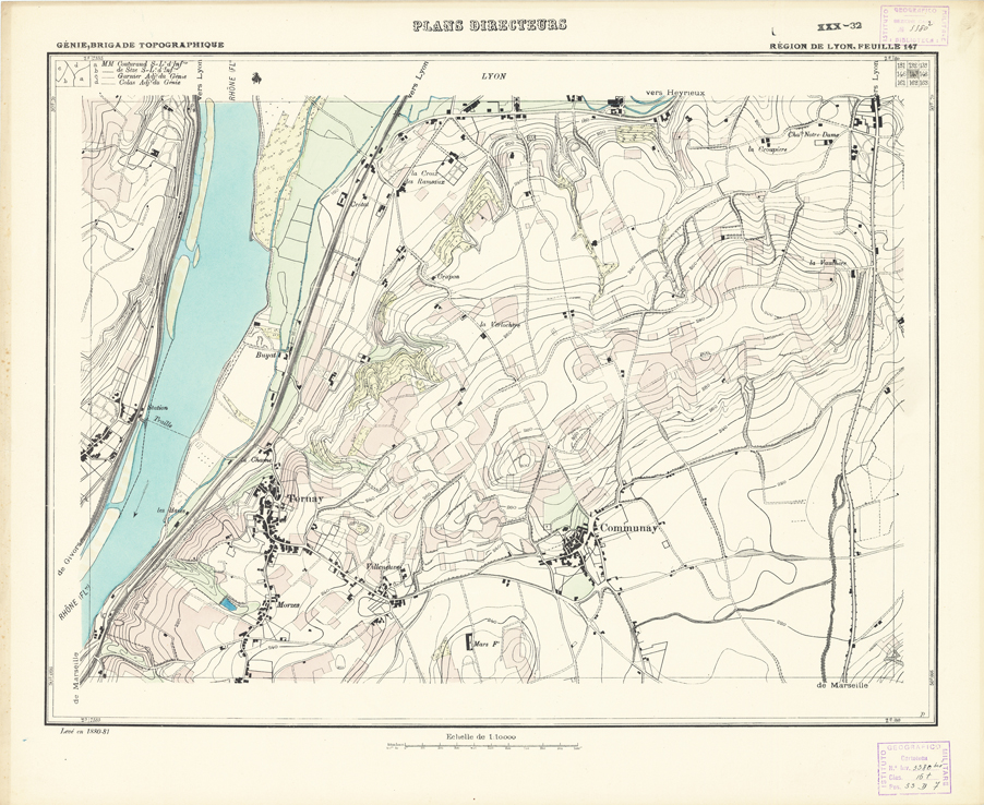 (N:21226) PLANS DIRECTEURS - REGION DE LYON FEUILLE 147 (B0017706) Carte e stampe antiche: riproduzione a colori su carta (formato A1)