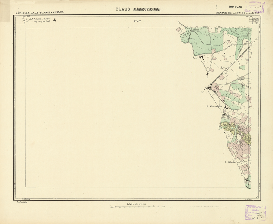 (N:21231) PLANS DIRECTEURS - REGION DE LYON FEUILLE 159 (B0017711) Carte e stampe antiche: riproduzione a colori su carta (formato A1)