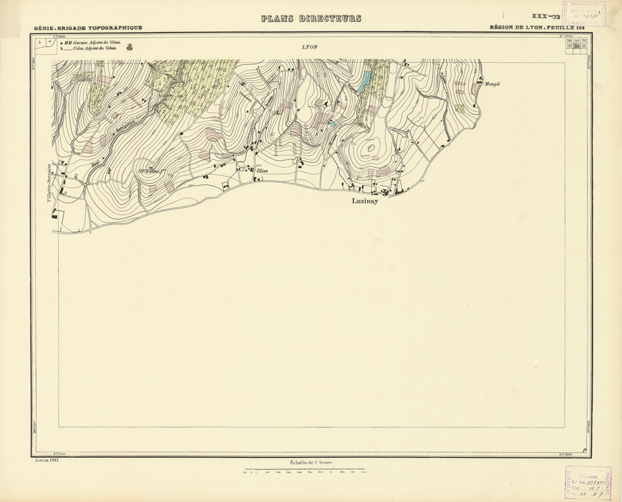 (N:21235) PLANS DIRECTEURS - REGION DE LYON FEUILLE 164 (B0017715) Carte e stampe antiche: riproduzione a colori su carta (formato A1)