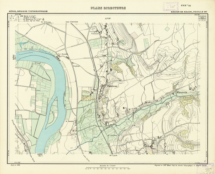 (N:21246) PLANS DIRECTEURS - REGION DE MACON FEUILLE 447 (B0017726) Carte e stampe antiche: riproduzione a colori su carta (formato A1)