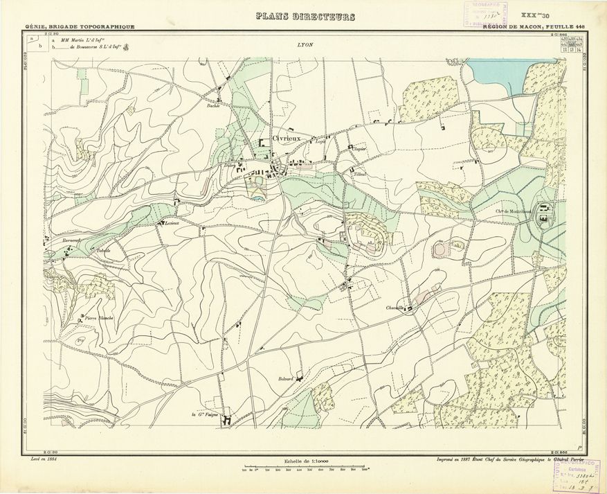 (N:21247) PLANS DIRECTEURS - REGION DE MACON FEUILLE 448 (B0017727) Carte e stampe antiche: riproduzione a colori su carta (formato A1)