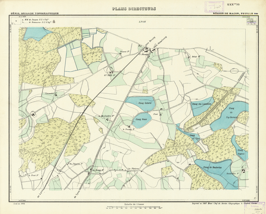 (N:21248) PLANS DIRECTEURS - REGION DE MACON FEUILLE 449 (B0017728) Carte e stampe antiche: riproduzione a colori su carta (formato A1)