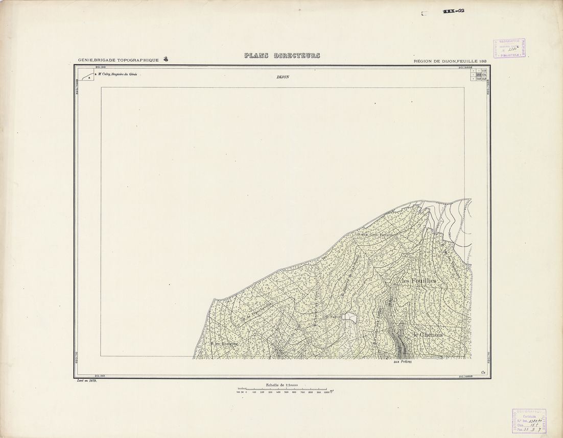 (N:21252) PLANS DIRECTEURS - REGION DE DIJON FEUILLE 133 (B0017732) Carte e stampe antiche: riproduzione a colori su carta (formato A1)