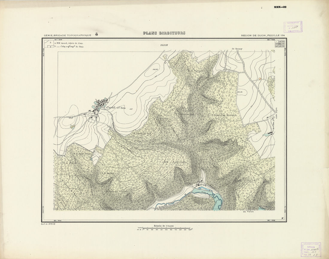 (N:21253) PLANS DIRECTEURS - REGION DE DIJON FEUILLE 134 (B0017733) Carte e stampe antiche: riproduzione a colori su carta (formato A1)