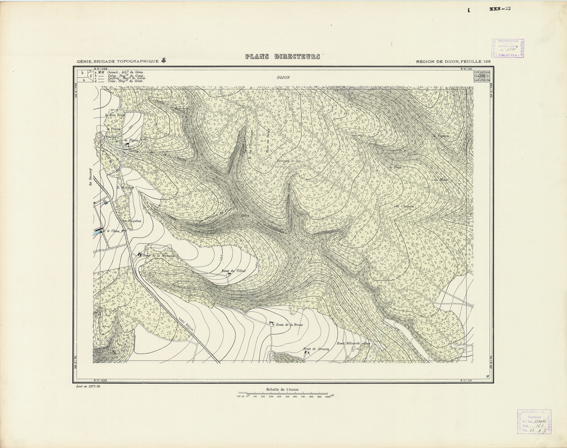 (N:21254) PLANS DIRECTEURS - REGION DE DIJON FEUILLE 135 (B0017734) Carte e stampe antiche: riproduzione a colori su carta (formato A1)
